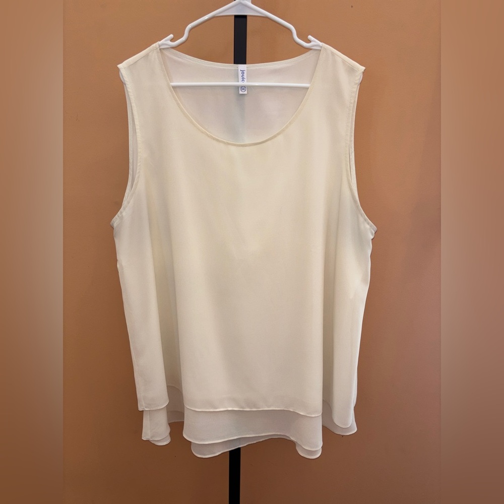 Women's Sleeveless Chiffon Tank Top Double Layers Blouse Tunic Size 3X